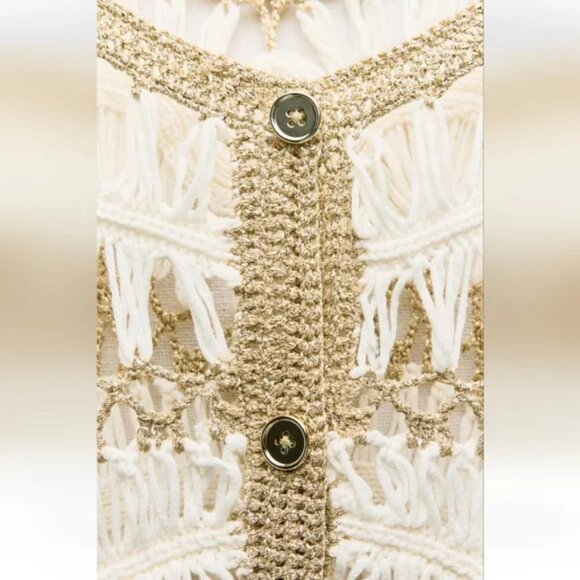 ZARA COMBINATION CROCHET JACKET - Picture 4 of 4